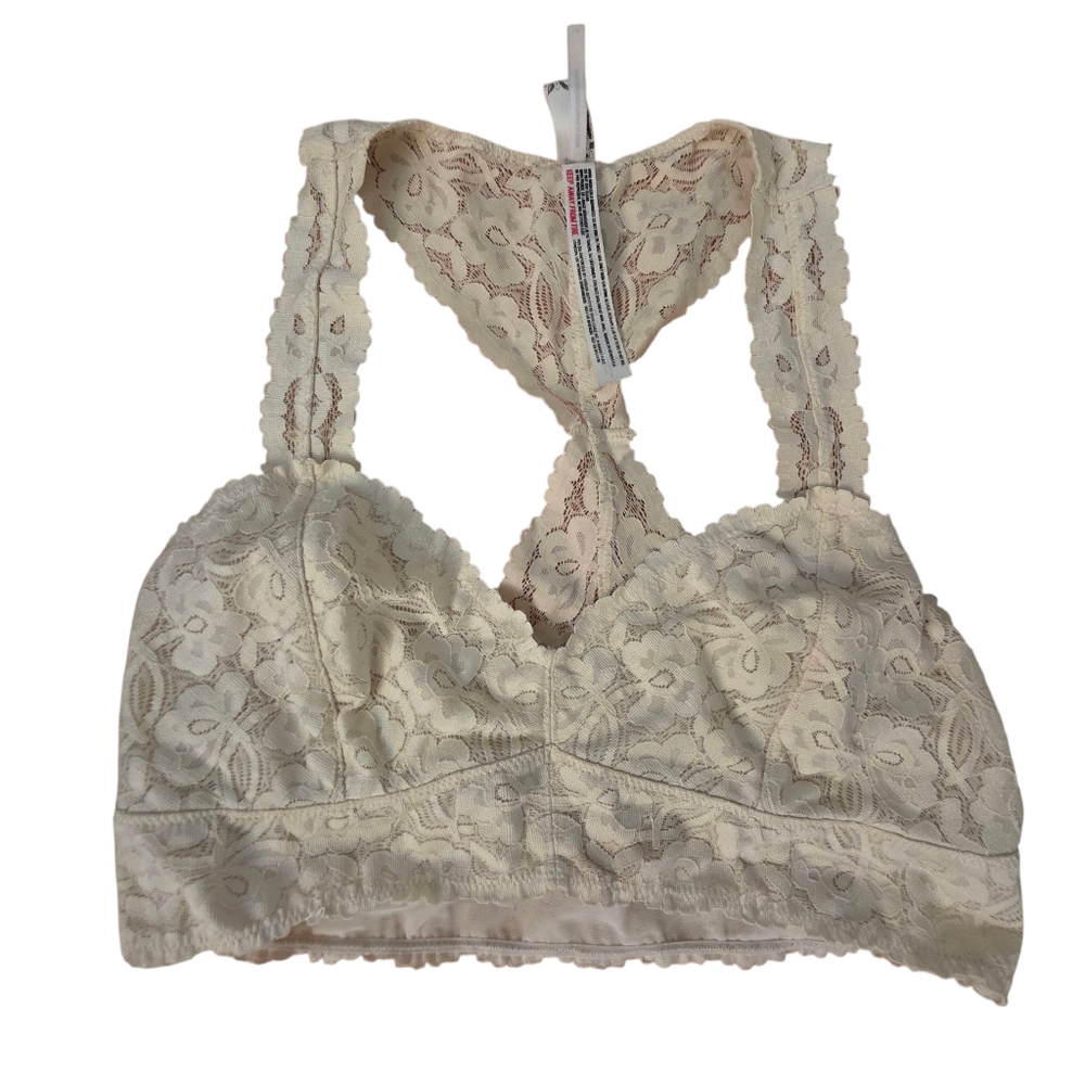 Intimately Free People Ivory Lace Racerback Bralette Size L